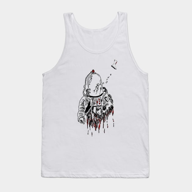 Space Horror, spacesuit Tank Top by H. R. Sinclair